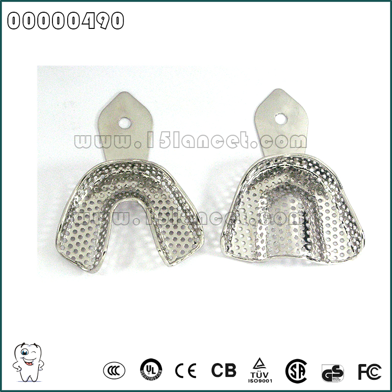 0490 不锈钢有孔牙托   小 上下口