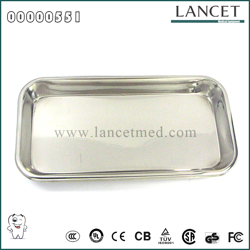 0551 不锈钢牙科方盘 （215X105X20）